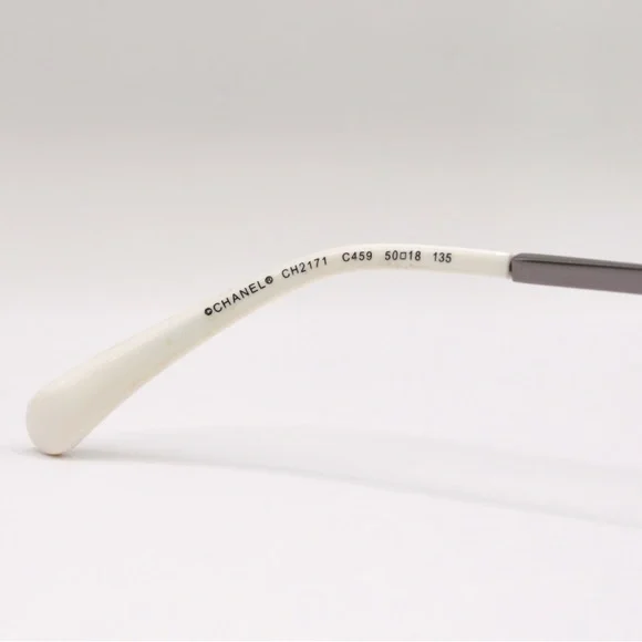 Chanel Women’s Eyeglasses | White & Silver Frame | 50-18-135 | Made in Italy - Picture 4 of 12